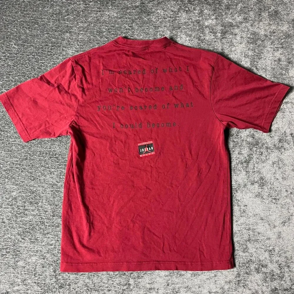 Jordan Men's Red and Burgundy T-shirt